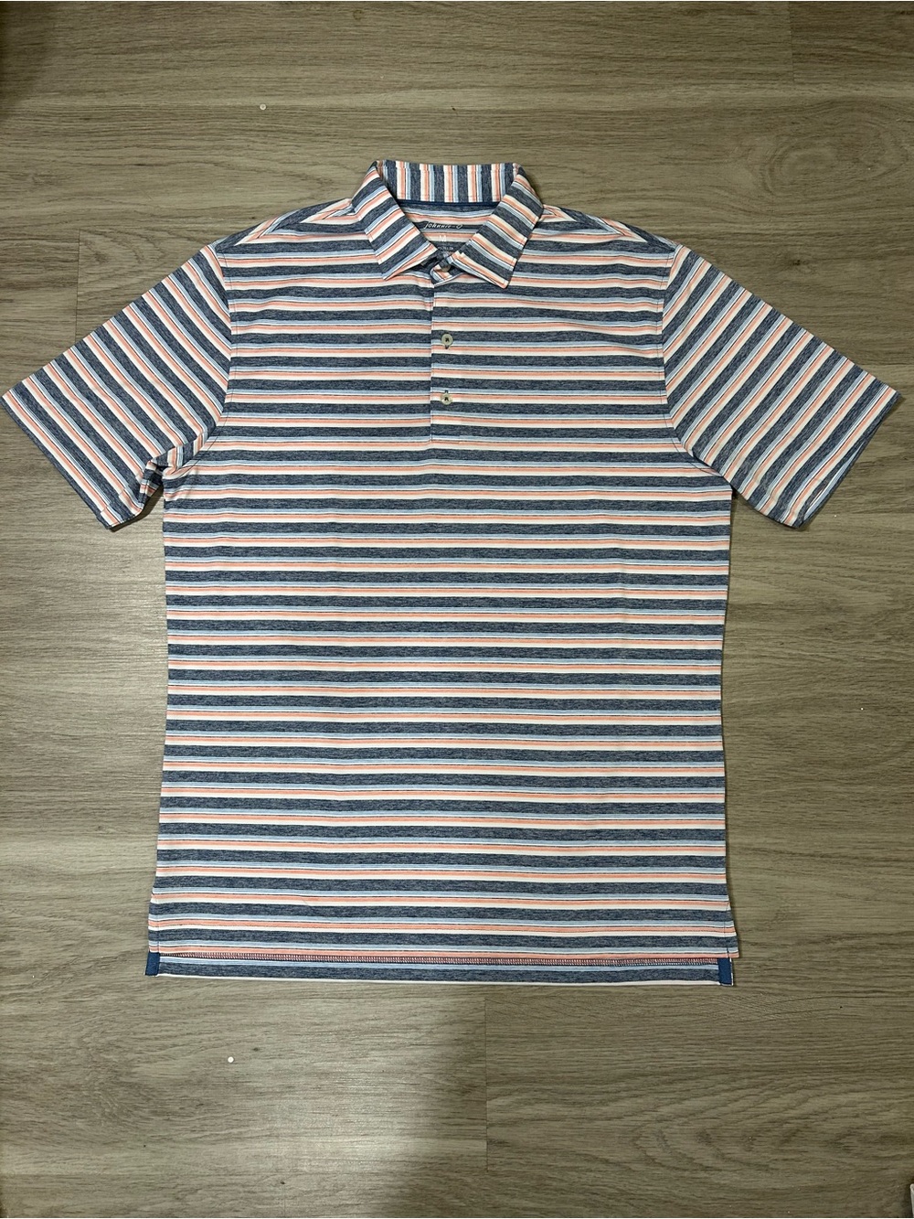 johnnie-O Striped Polo in Blue and Pink